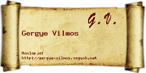 Gergye Vilmos névjegykártya